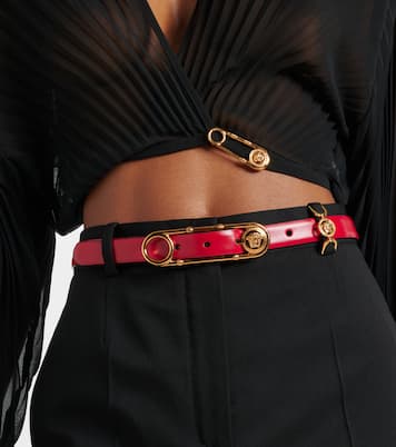 Medusa Safety Pin leather belt | Versace