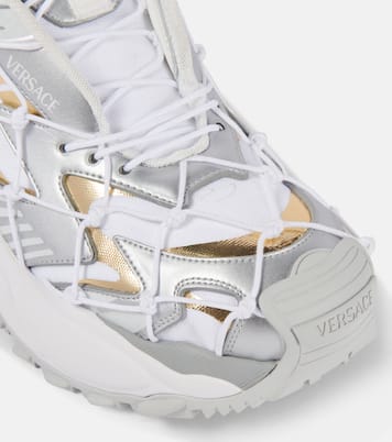 Mercury leather-trimmed sneakers | Versace
