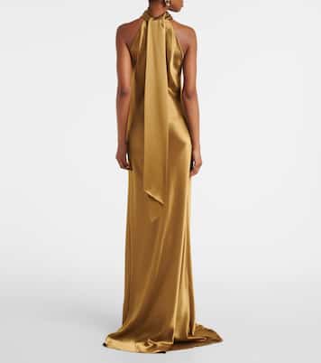 Robe longue Sienna en satin | Galvan