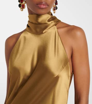 Robe longue Sienna en satin | Galvan
