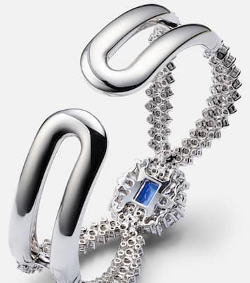 Bracciale Reign Supreme in oro bianco 18kt con diamanti e zaffiro | Yeprem