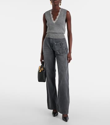Gilet in misto cotone con pizzo | JW Anderson