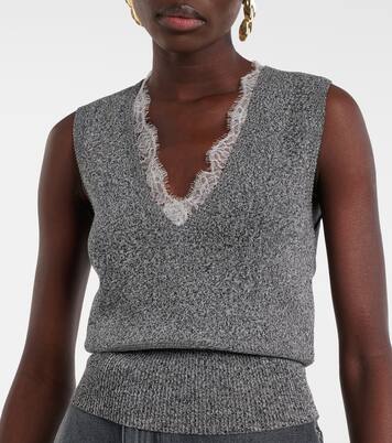 Gilet in misto cotone con pizzo | JW Anderson