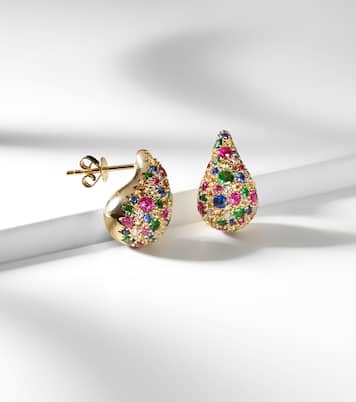 Boules d'oreilles Happy Tears en or 14 ct et saphirs | Roxanne First