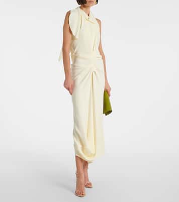 Abito midi in crêpe di raso | Victoria Beckham