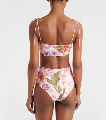Floral-appliqué bikini top | Agua by Agua Bendita