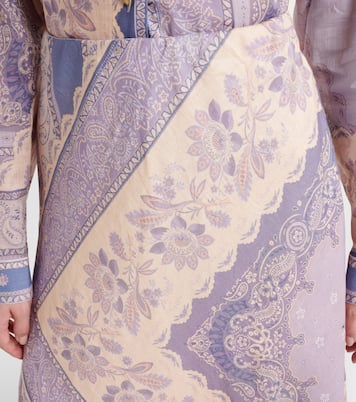 Falda Lucky de lino estampada | Zimmermann
