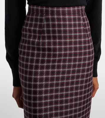 Lorelei houndstooth genzianella pencil skirt | Emilia Wickstead