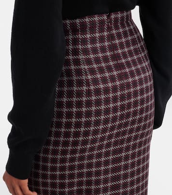 Lorelei houndstooth genzianella pencil skirt | Emilia Wickstead