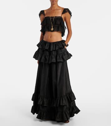 Ruffled silk maxi skirt | Chloé