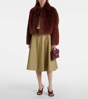 Cropped shearling jacket | Bottega Veneta