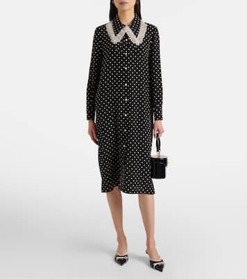 Hemdblusenkleid aus Seide mit Spitze | Valentino