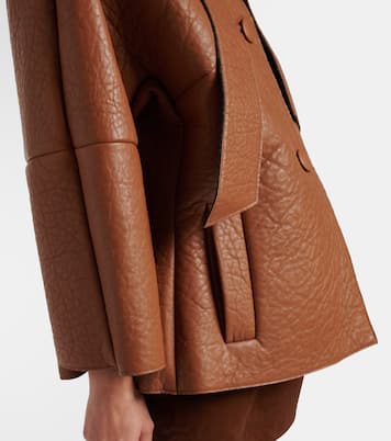 Scarf-detail leather jacket | Prada