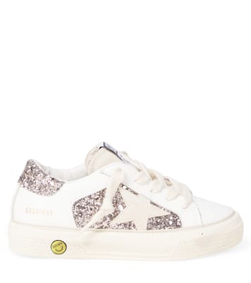 Zapatillas May de piel con glitter | Golden Goose Kids