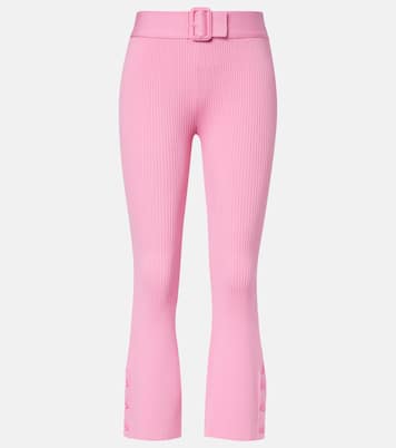 Belted ribbed-knit capri pants | Courrèges