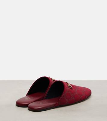 Lucy GG Crystal velvet mules | Gucci