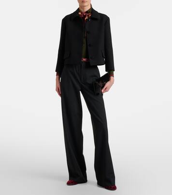 Lucy GG Crystal velvet mules | Gucci