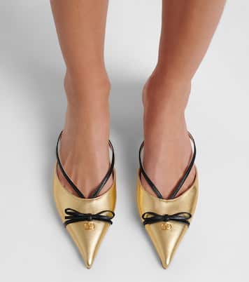 VLogo metallic leather mules | Valentino Garavani