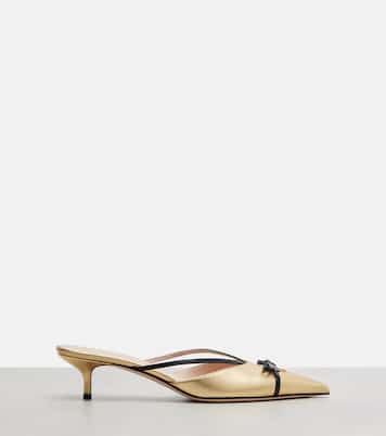 VLogo metallic leather mules | Valentino Garavani