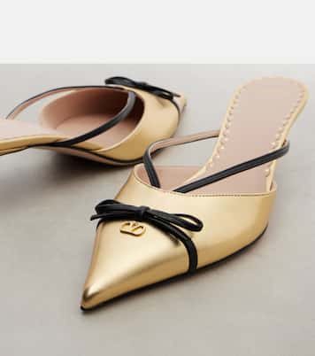 VLogo metallic leather mules | Valentino Garavani