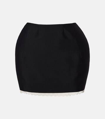 Lace-trimmed wool and mohair miniskirt | Magda Butrym