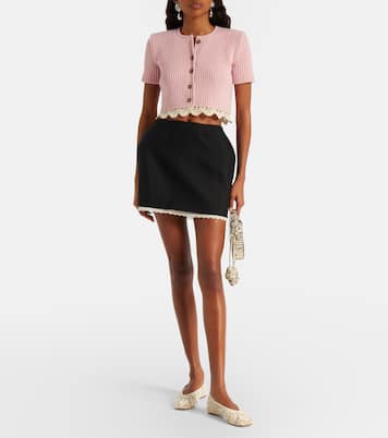 Lace-trimmed wool and mohair miniskirt | Magda Butrym