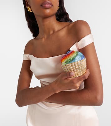 Rainbow Cupcake crystal-embellished clutch | Judith Leiber Couture