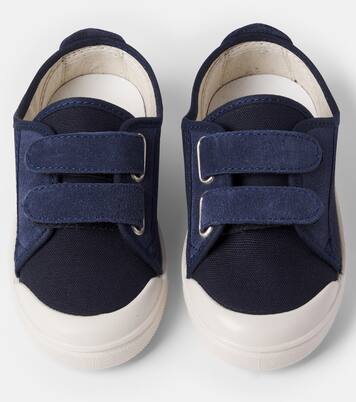 Suede-trimmed canvas sneakers | Il Gufo