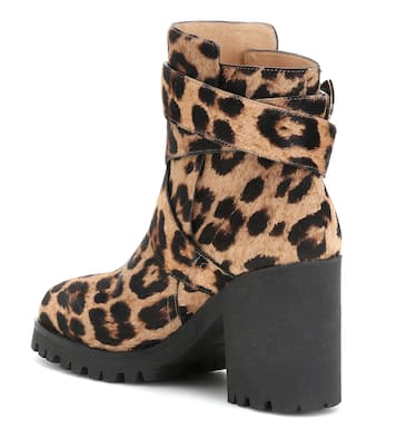 Leopard-print calf hair ankle boots | Charlotte Olympia