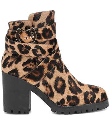 Leopard-print calf hair ankle boots | Charlotte Olympia