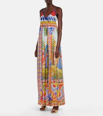 Printed silk chiffon maxi dress | Dolce&Gabbana