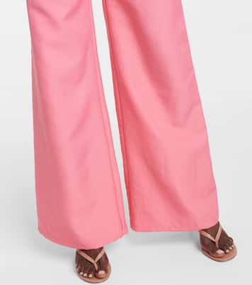 High-rise wide-leg twill pants | Rodarte