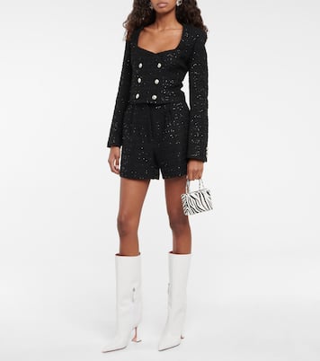 Gilda Super Mini embellished satin tote | Amina Muaddi