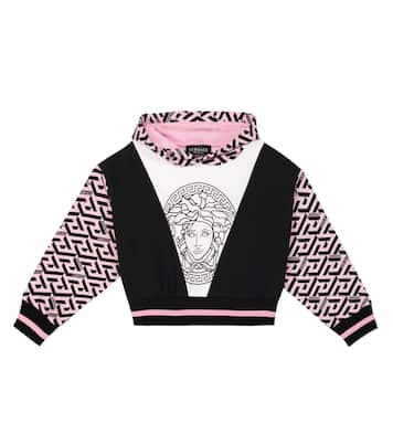 Printed cotton jersey hoodie | Versace Kids