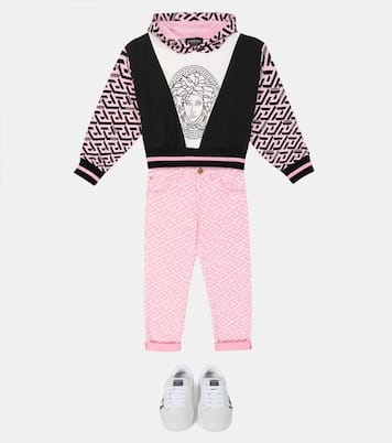 Printed cotton jersey hoodie | Versace Kids