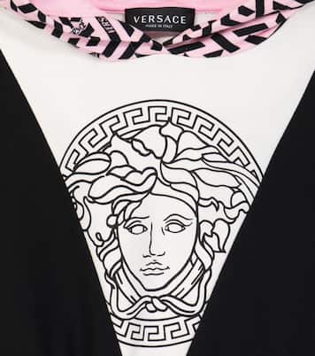 Printed cotton jersey hoodie | Versace Kids