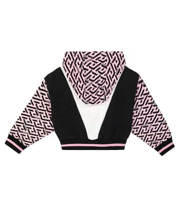 Printed cotton jersey hoodie | Versace Kids