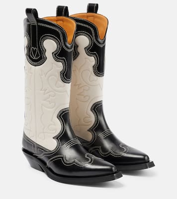 Leather cowboy boots | Ganni