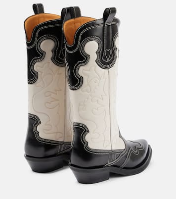 Leather cowboy boots | Ganni