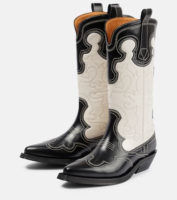 Leather cowboy boots | Ganni