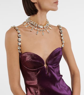 Mussel Cup crystal embellished minidress | Area