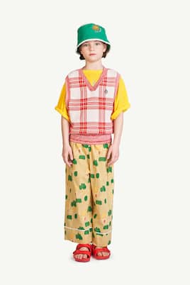 Bat checked cotton sweater vest | The Animals Observatory