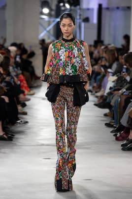 Pantalon à taille haute et à fleurs | Sacai