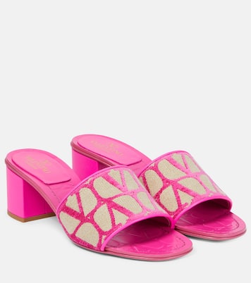 Toile Iconographe canvas mules | Valentino Garavani
