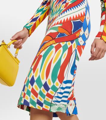 Carretto printed organzine midi dress | Dolce&Gabbana
