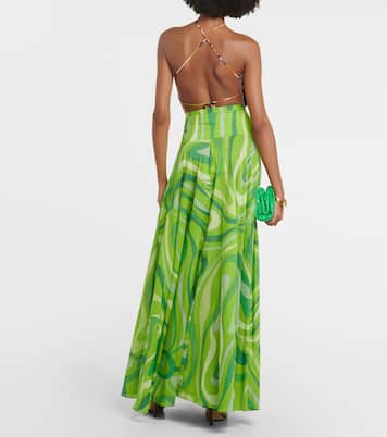 Marmo pleated cotton muslin maxi skirt | Pucci