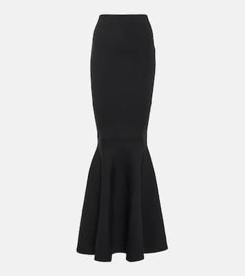 Jupe longue à taille haute en laine mélangée | Nina Ricci