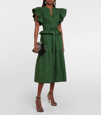 Florence ruffled cotton midi dress | Ulla Johnson