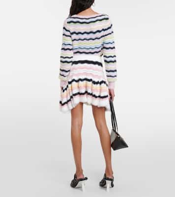 Striped flared knit skirt  | Susan Fang