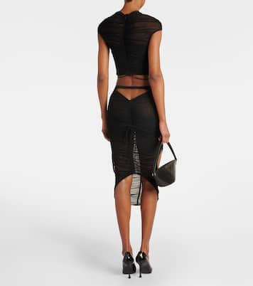 Gonna midi in mesh con drappeggio | Mugler